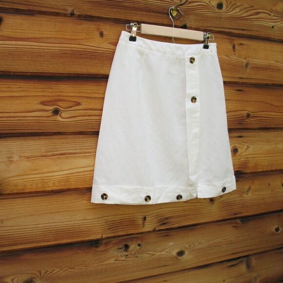 NWT White Linen Blend Skirt - Picture 2 of 8
